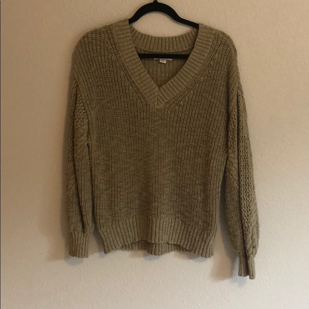American Eagle Crochet V-neck Sweater
